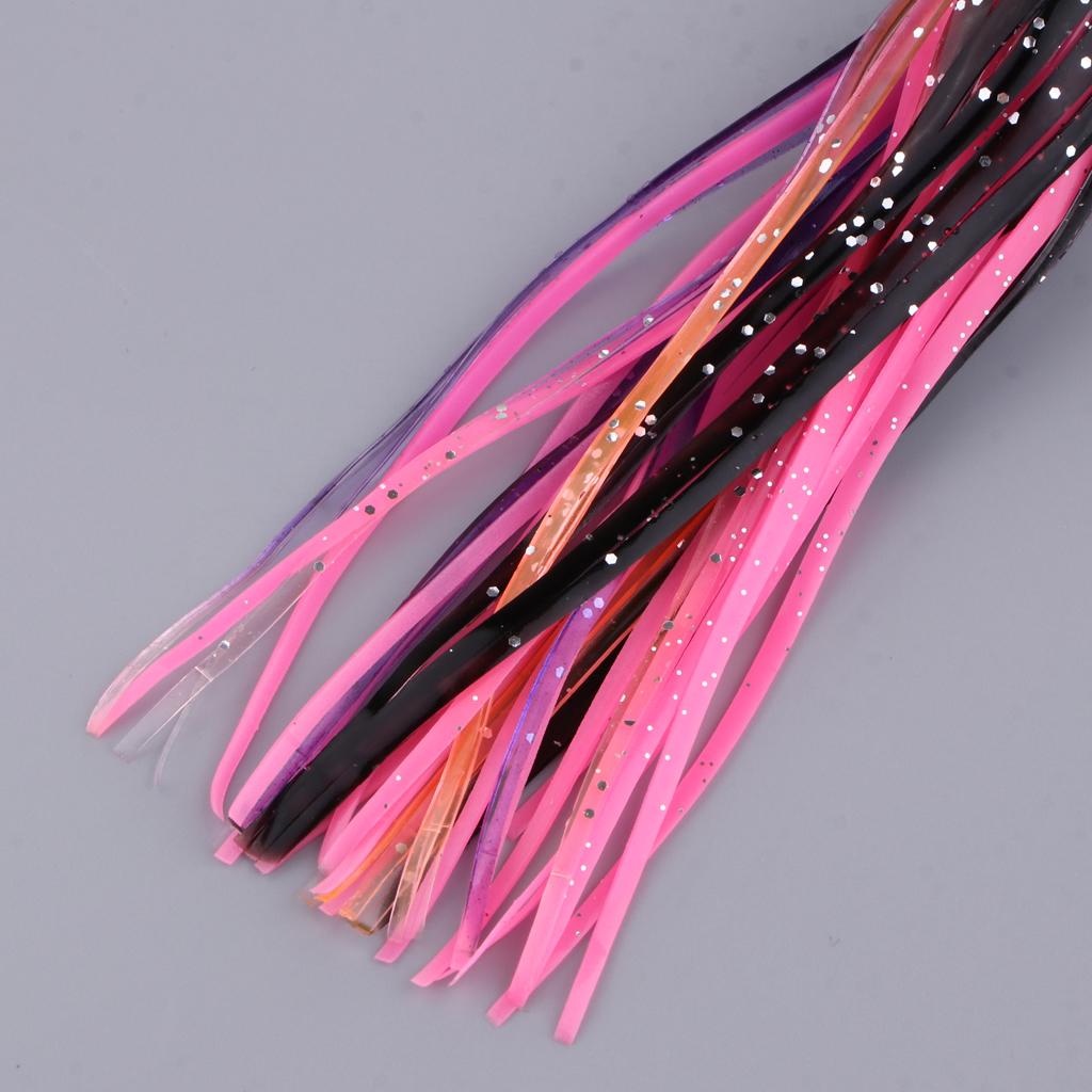 5pcs 3D Eye Jet Head Trolling Skirt Lure Soft Octopus Squid Bait Offshore