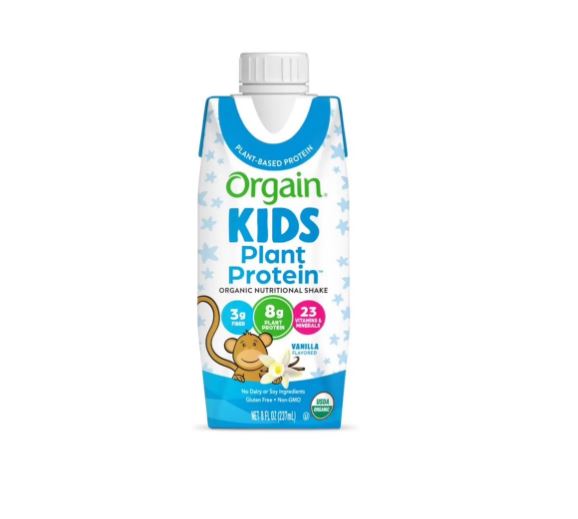 Thùng 12 Sữa Tươi Hữu Cơ Orgain Kids PLANT Protein 237ml x 12 - Hương Vani.