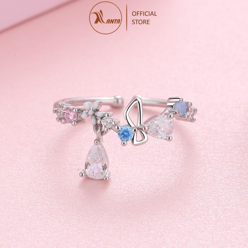 Nhẫn hoa, đính đá pha lê nhân tạo cá tính cho nữ ANTA Jewelry ATJ7034