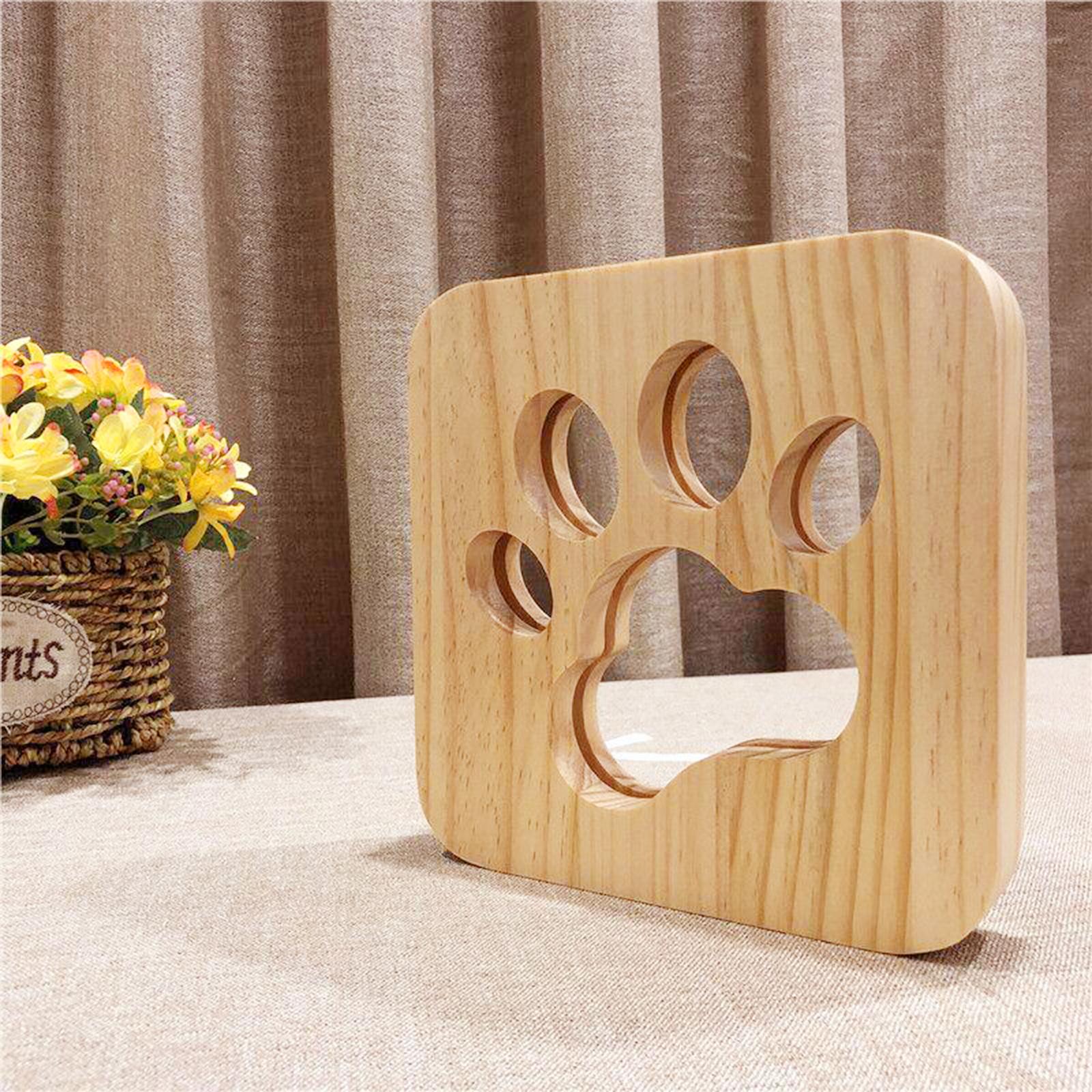 3D USB Bedside Table Lamp Wooden Nightstand Desk Lamp Bedrooms Decor