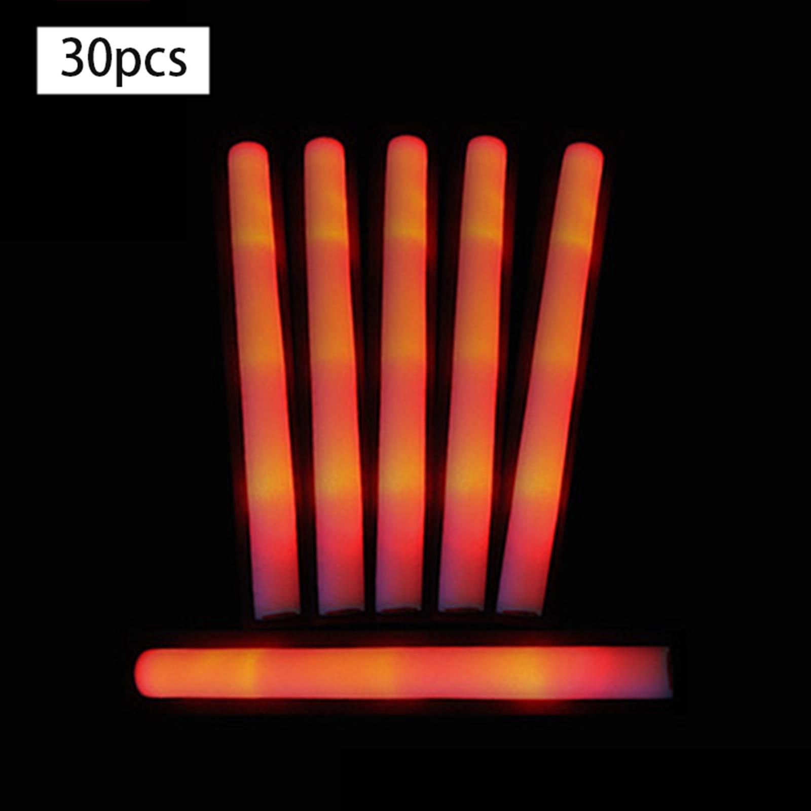 30x Light up Foam Sticks Sticks for Sporting Events Wedding Holiday