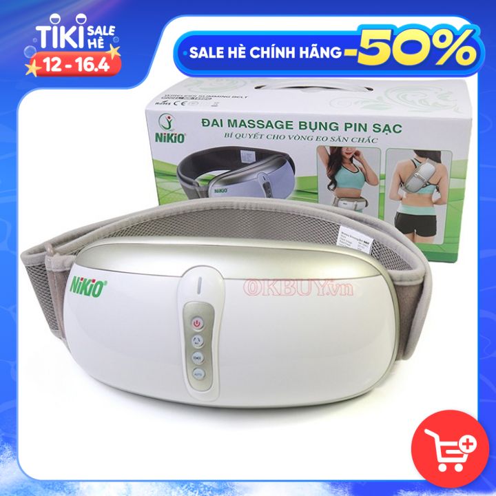 Đai (Máy) Massage Bụng Nikio NK-169DC - Công Nghệ Rung Lắc Kết Hợp Hồng Ngoại Tân Tiến, Mát Xa Bụng, Làm Săn Chắc Cơ Bụng Nhanh - Pin Sạc Tiện Lợi - Màu vàng