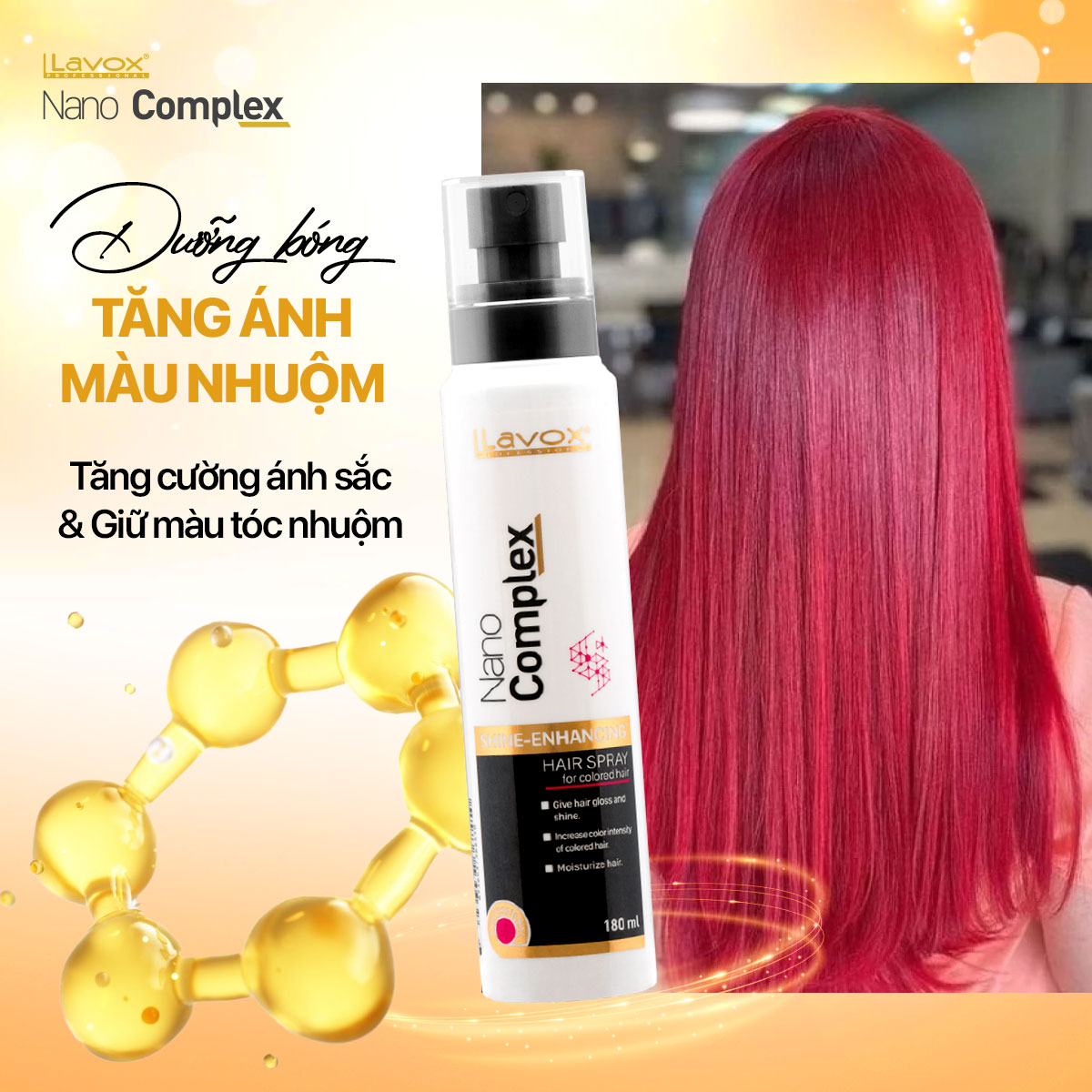 Dưỡng Bóng Tăng Ánh Màu Nhuộm Lavox Nano Complex