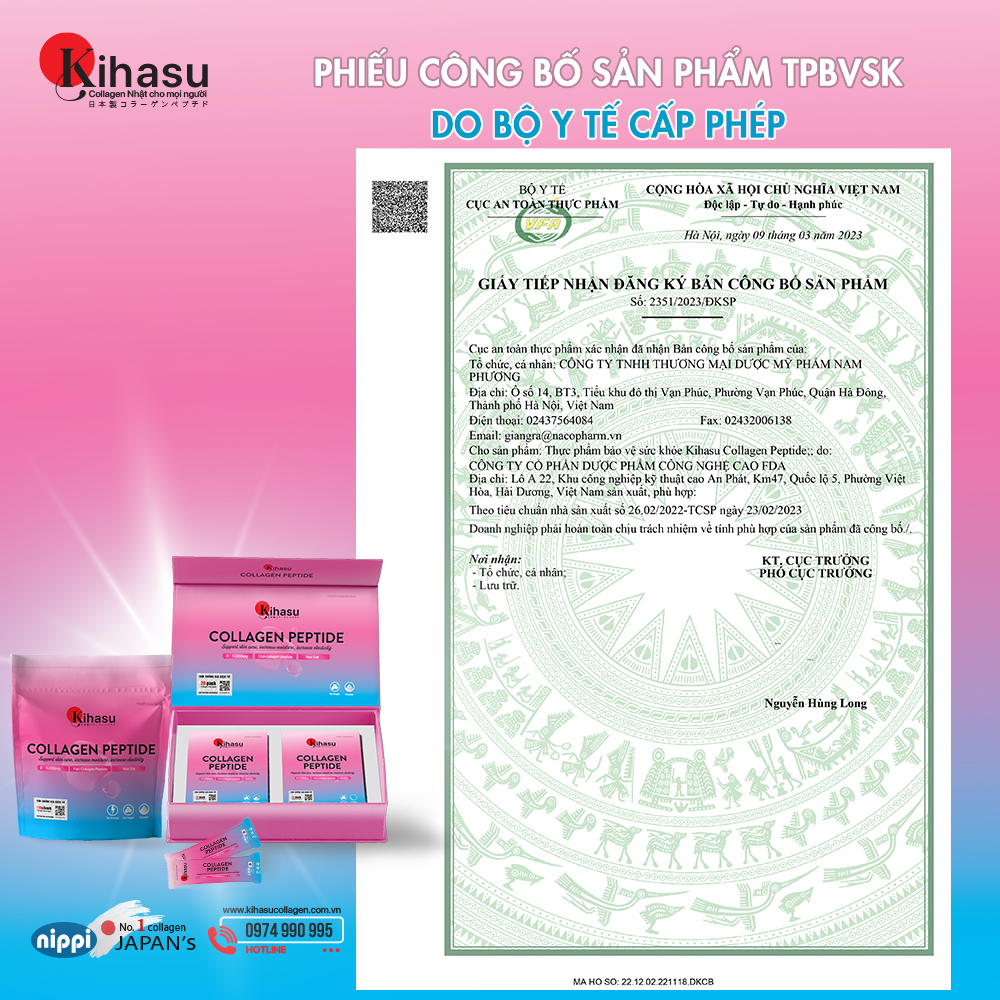 Bột collagen peptide KIHASU: Collagen bột cao cấp nippi Japan da trẻ đẹp hơn