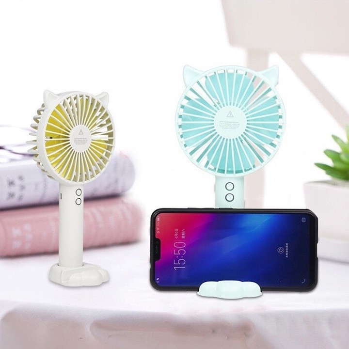 QUẠT MINI N10 HANDY FAN 3IN1 CÓ KHE ĐỞ ĐIỆN THOẠI, ĐÈN, PIN SẠC RỜI, NHỎ GỌN TIỆN LỢI, DỄ SỬ DỤNG VÀ MANG ĐI - lk1984 - giao ngẫu nhiên