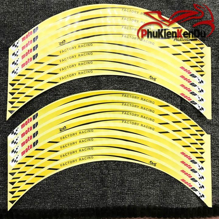 TEM VIỀN MÂM XE MÁY PHẢN QUANG MOTO GP FACTORY RACING