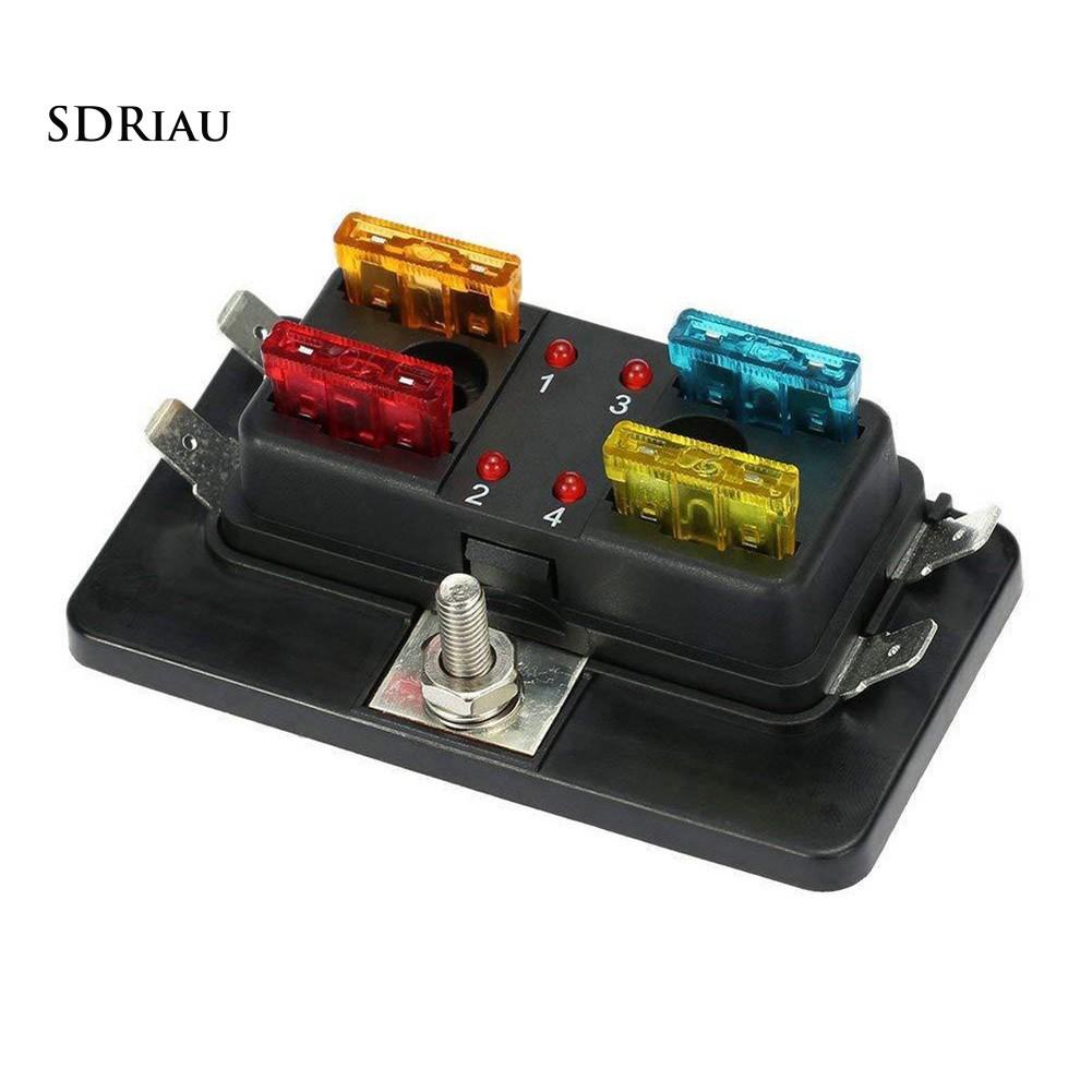 Hộp Cầu Chì 4/6/10 Có Đèn Led Cho Xe Hơi, Tàu Thuyền