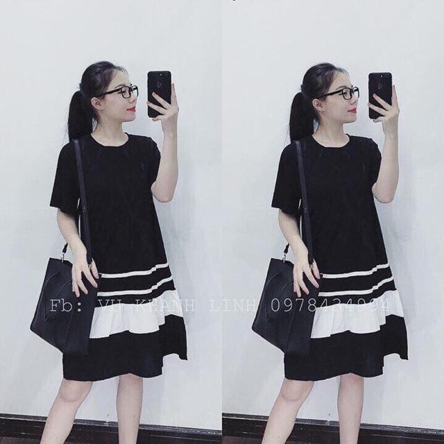Váy bầu thời trang dáng suông đuôi cá chất cotton mát maternity dress