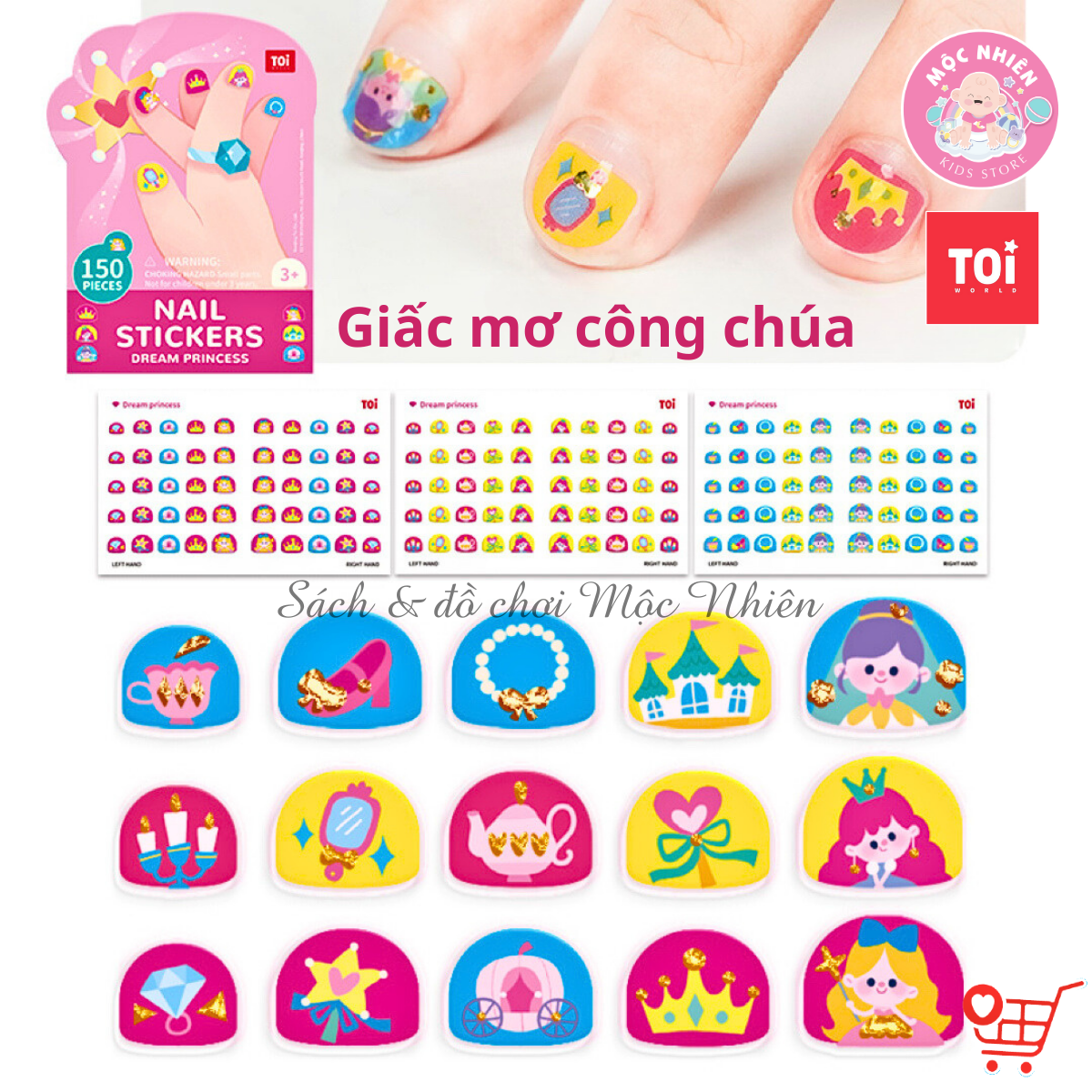 Đồ Chơi Dán Móng Tay 150 chi tiết - TOI Nail Stickers