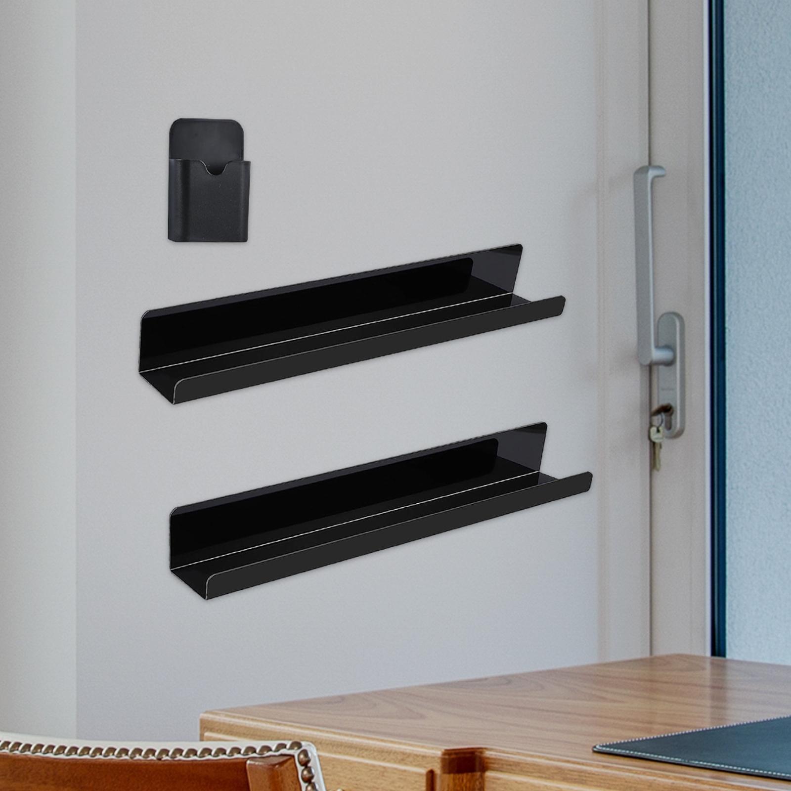 2x Acrylic Bookshelf Book Display Shelf for Kitchen Bedroom Hallway
