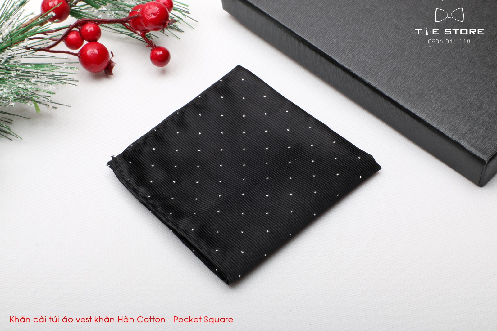 Khăn Cài Túi Áo Vest - Pocket Square - Phụ Kiện Cài Áo chấm bi