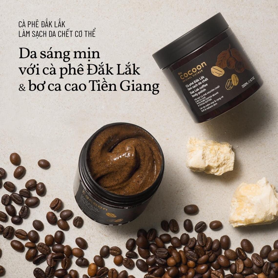 Tẩy tế bào chết Cocoon Dak Lak Coffee Body Polish 200ml