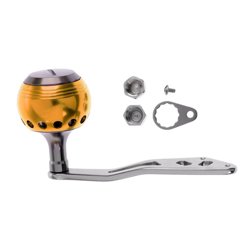 Fishing Handle Reel Single Metal Knob Replacement Reel Handle Rocker for Baitcasting Spinning Reels, 3 Colors