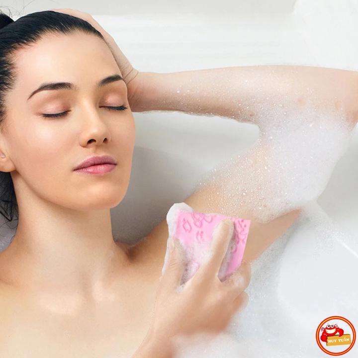 Bông tắm, miếng kì ghét, miếng tẩy tế bào chết, tạo bọt siêu sạch PORORO