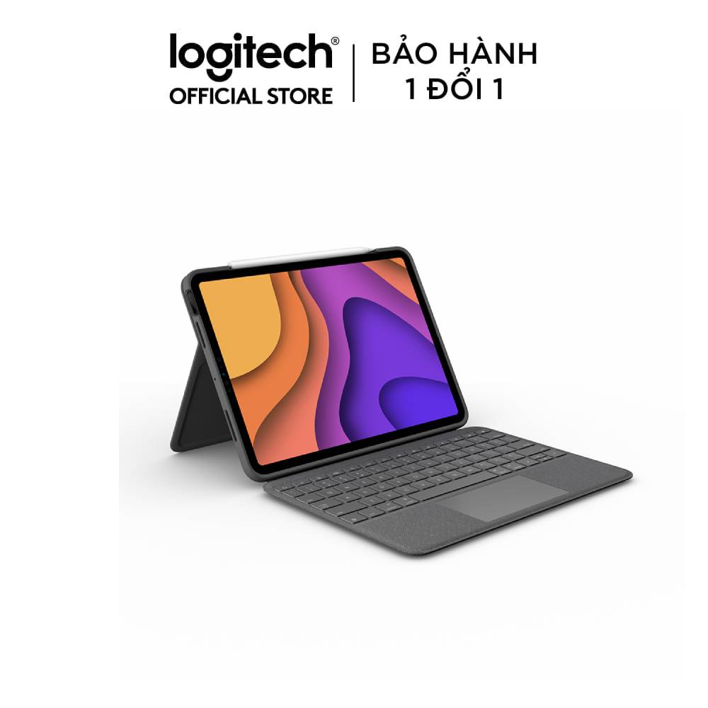 Bàn phím kèm bao da Logitech FOLIO TOUCH for IPAD AIR (Gen 4) – XÁM  - Hàng chính hãng