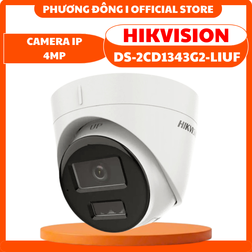 CAMERA IP DOME TRONG NHÀ HIKVISION DS-2CD1343G2-LIU 4MP, MICRO GHI ÂM, CHỐNG NGƯỢC SÁNG