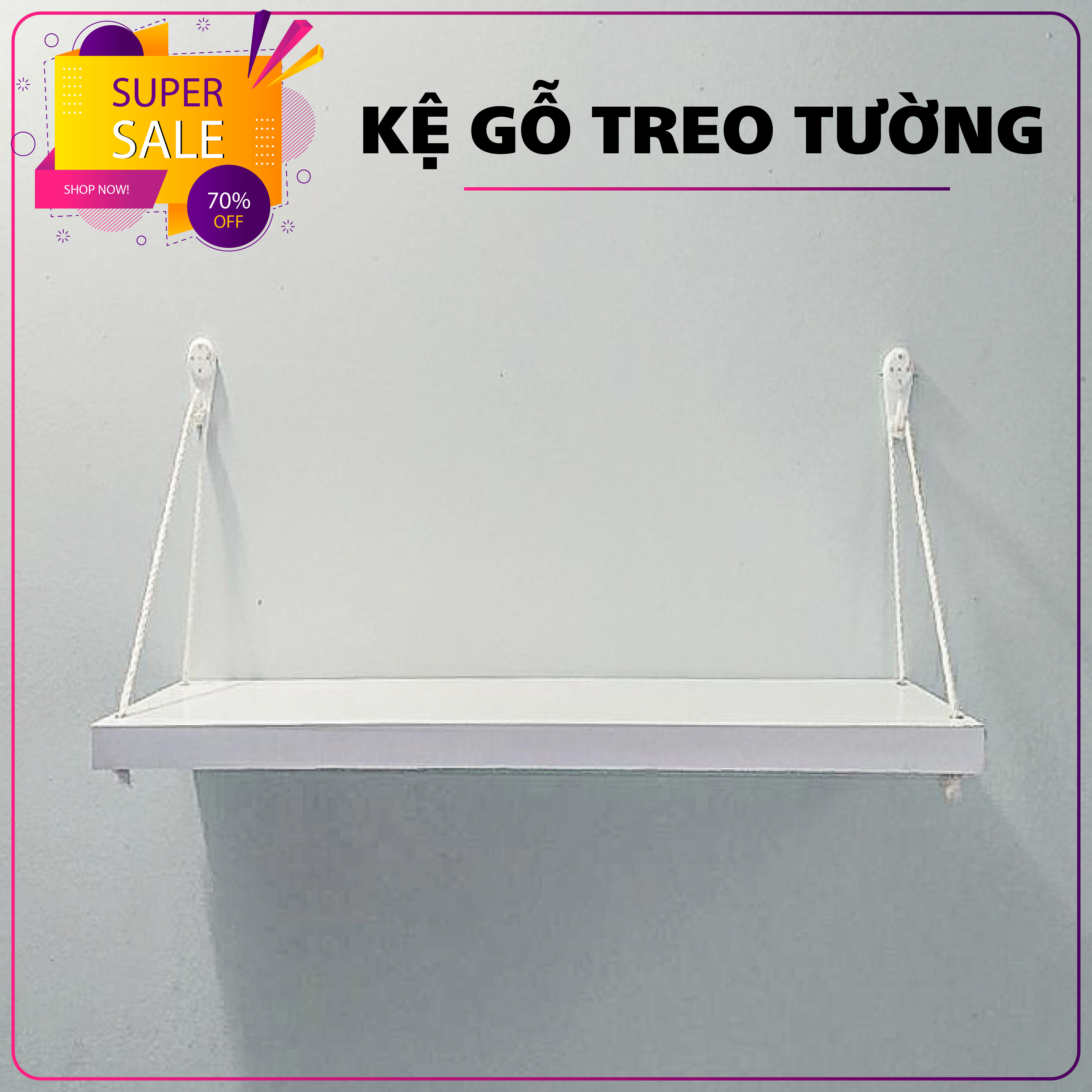 Kệ Gỗ Treo Tường Đơn Chân Tam Giác, Giá Gắn Tường Decor Trang Trí Phòng Khách, Phòng Làm Việc