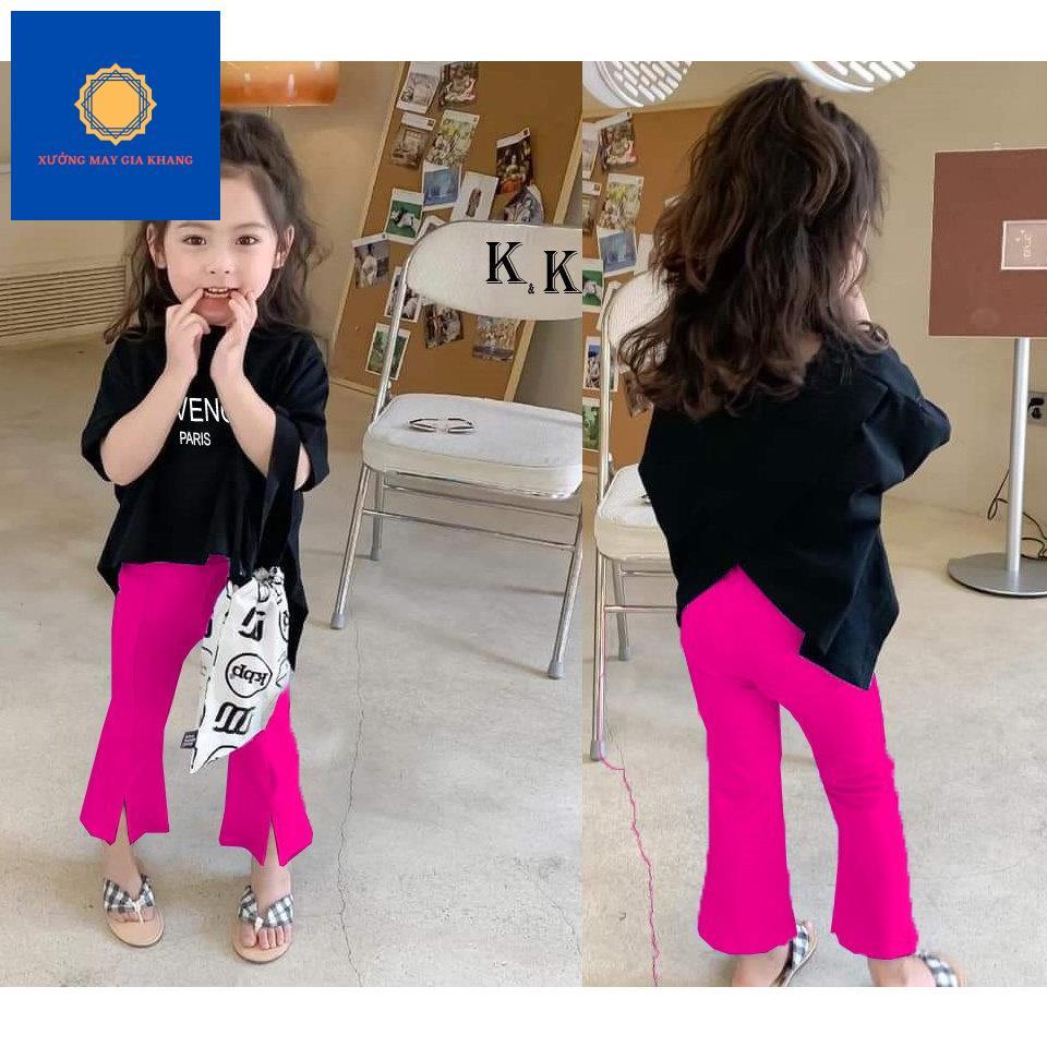 MS: 220587 - Đồ bộ bé gái áo form rộng, quần ôm body thời trang, sành điệu, in chữ, thun cotton - GiaKhang
