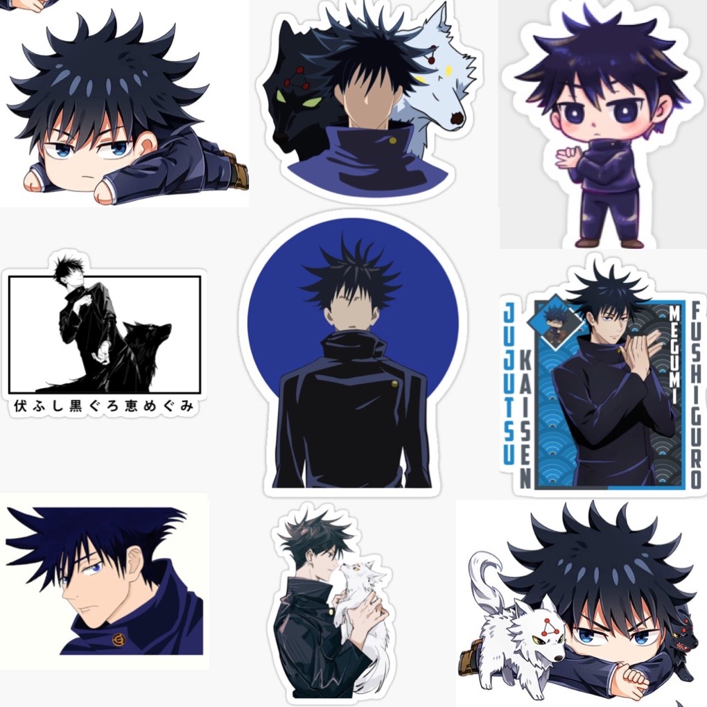 Ảnh Sticker Gojo satoru itadori 30-60 cái ép lụa khác nhau/Hình dán decal JuJutsu Kaisen