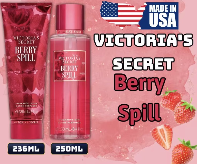 Victoria Secret Berry Spill Chính Hãng - Body Mist Victoria Secret 250ml &amp; Lotion Victoria Secret 236ml Chính Hãng