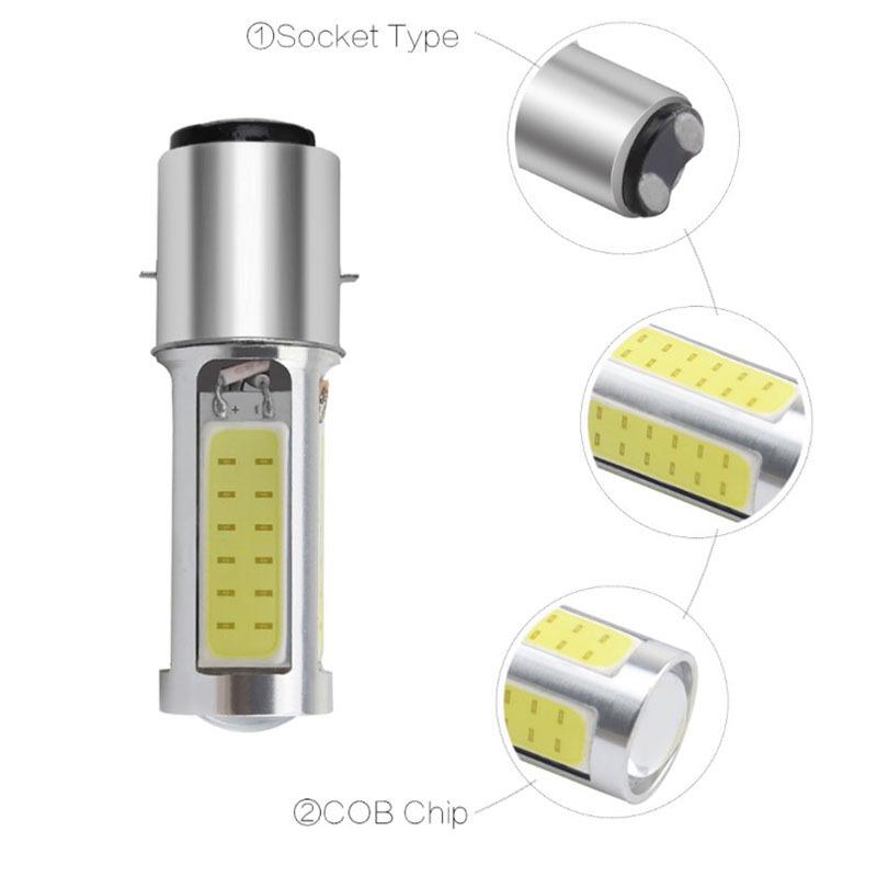 Phong Cách Mới Nhất Đèn Led Xe Máy Sửa Đổi Đèn Pha Móng Đơn H6 PX15D COB 5 Bên 25W Đèn Hậu BA20D
