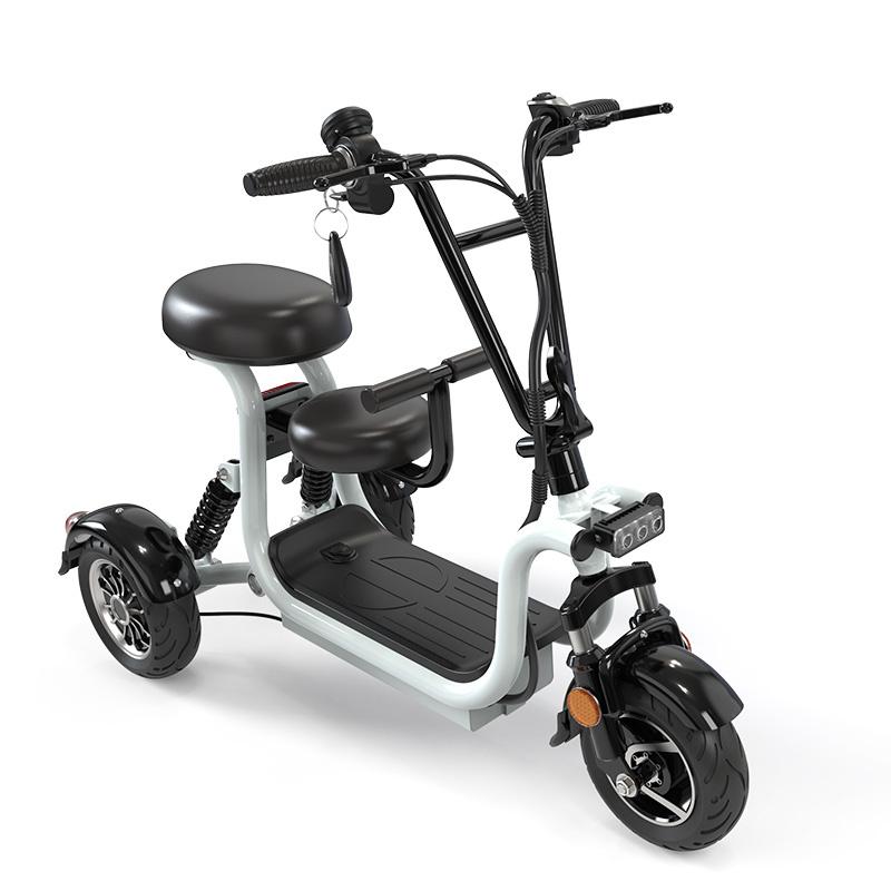 NEW400w Ba Bánh 3 Bánh Xe Điện Có Thể Gập Lại Di Động Xe Tay Ga Pin Lithium Có Thể Tháo Rời Color: black