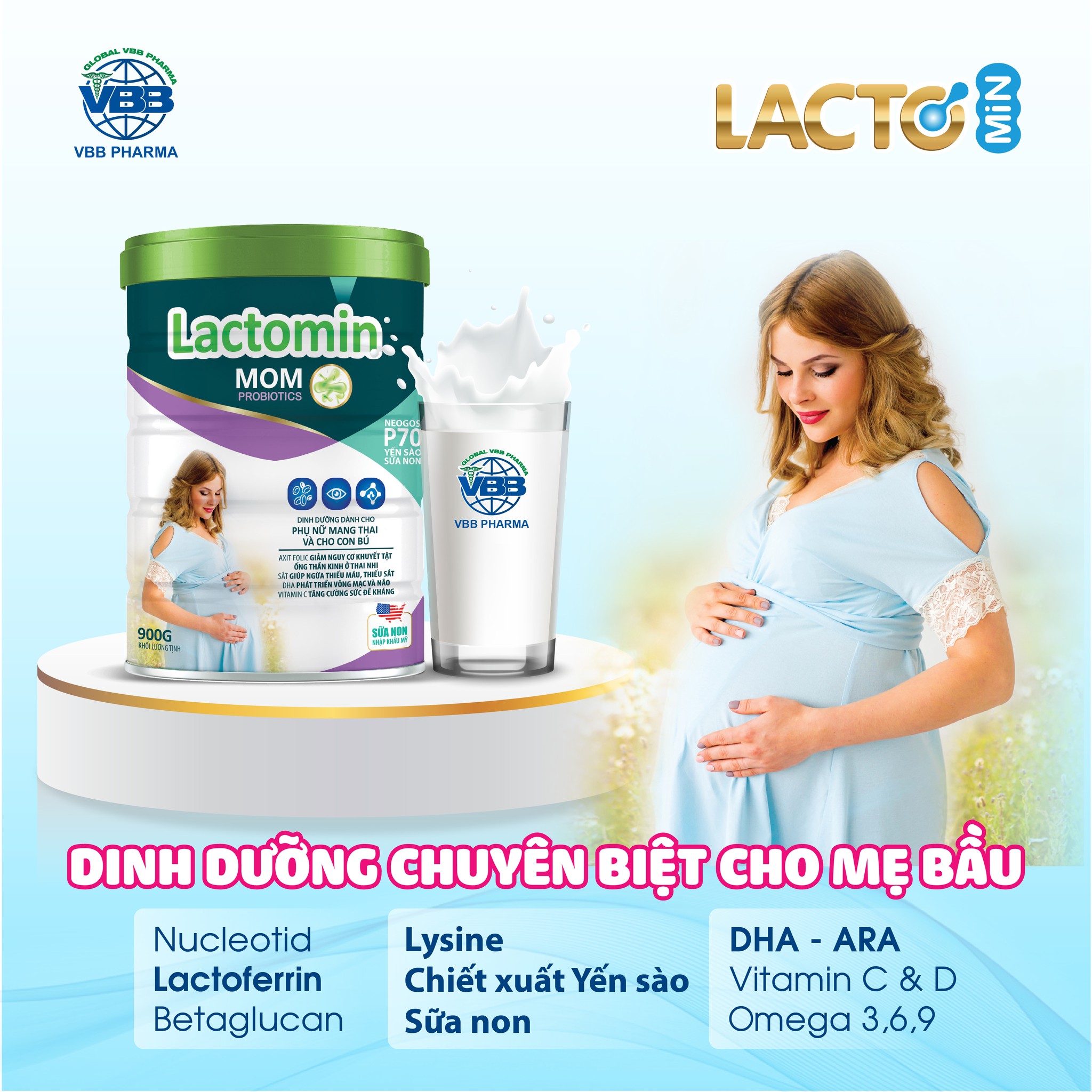 Sữa mát Lactomin Mom 900g- Hấp thụ, Tiêu hóa, dễ uống