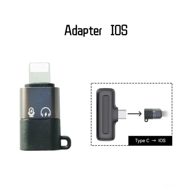 Đầu chuyển đổi Cho Micro Thu Âm Không Dây từ Type C sang Lightningg (i.phone) type c sang ios Jack Dây - Hàng Nhập Khẩu
