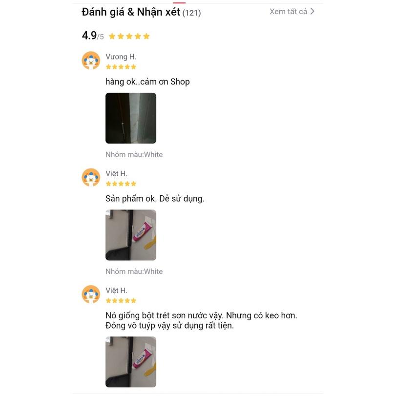 Kem Vá Tường Keo Trám Tường Đa Năng Che Vết Nứt Tường Tuýp Màu Cam.