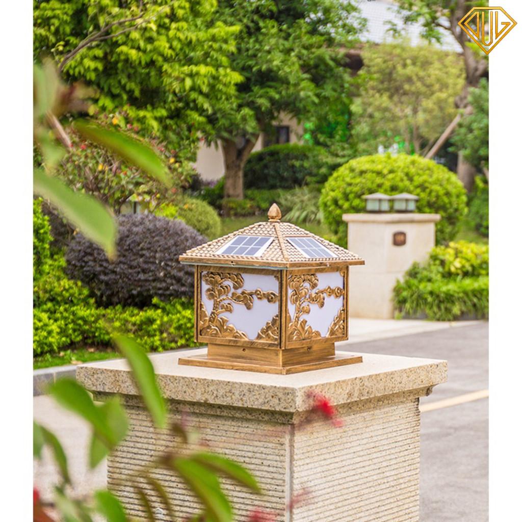 Đèn Trụ Cổng Năng Lượng Mặt Trời, Kết Hợp Dùng Điện 220V Chống Nước Cao Cấp (Ảnh thật 100%) DVLL - Mẫu 1