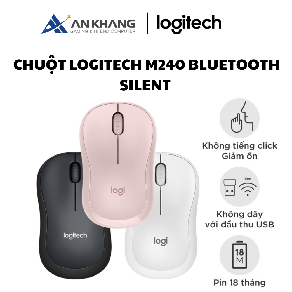 Chuột Logitech M240 Bluetooth Silent - Hàng Chính Hãng - Bảo Hành 12 Tháng