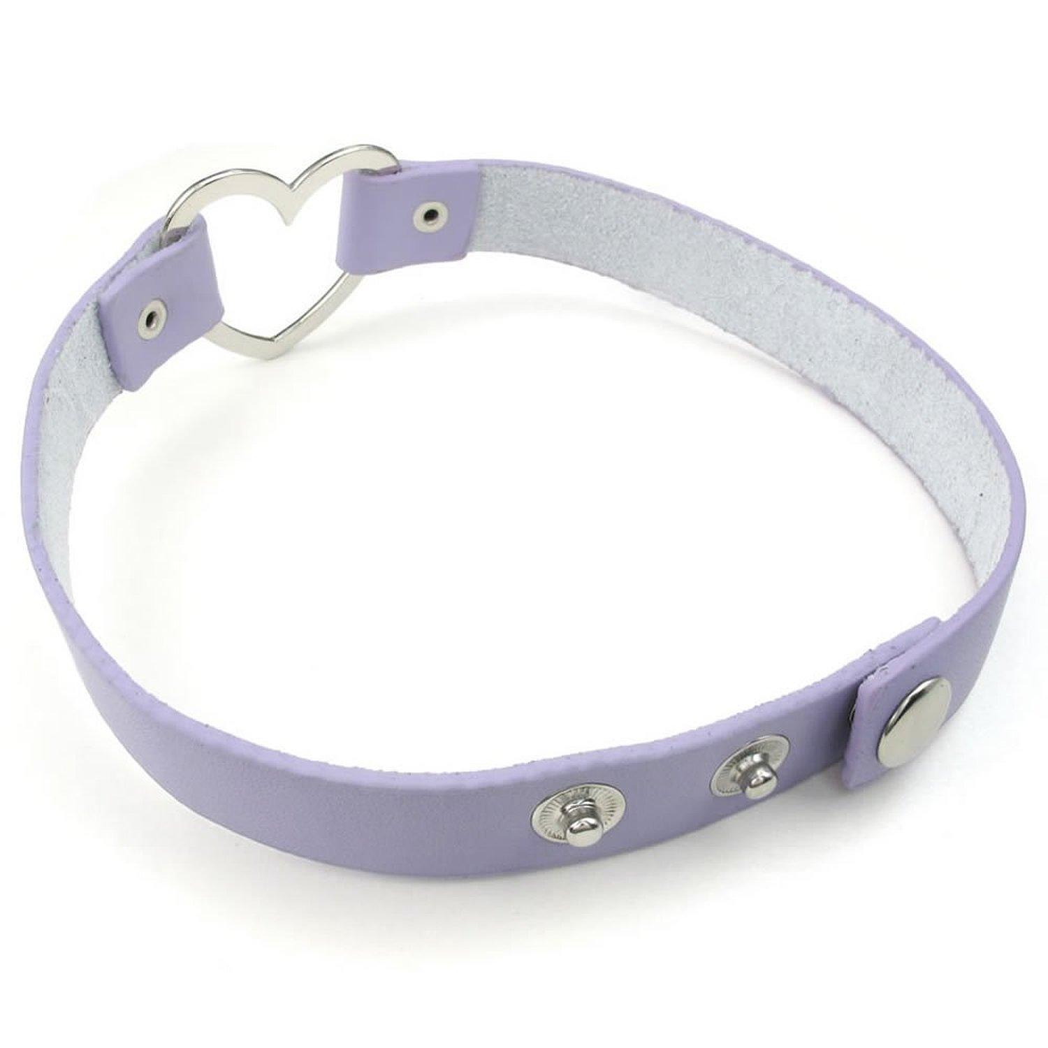 Gothic Men Women Leather Heart Buckle Collar Choker Chain Punk Necklace