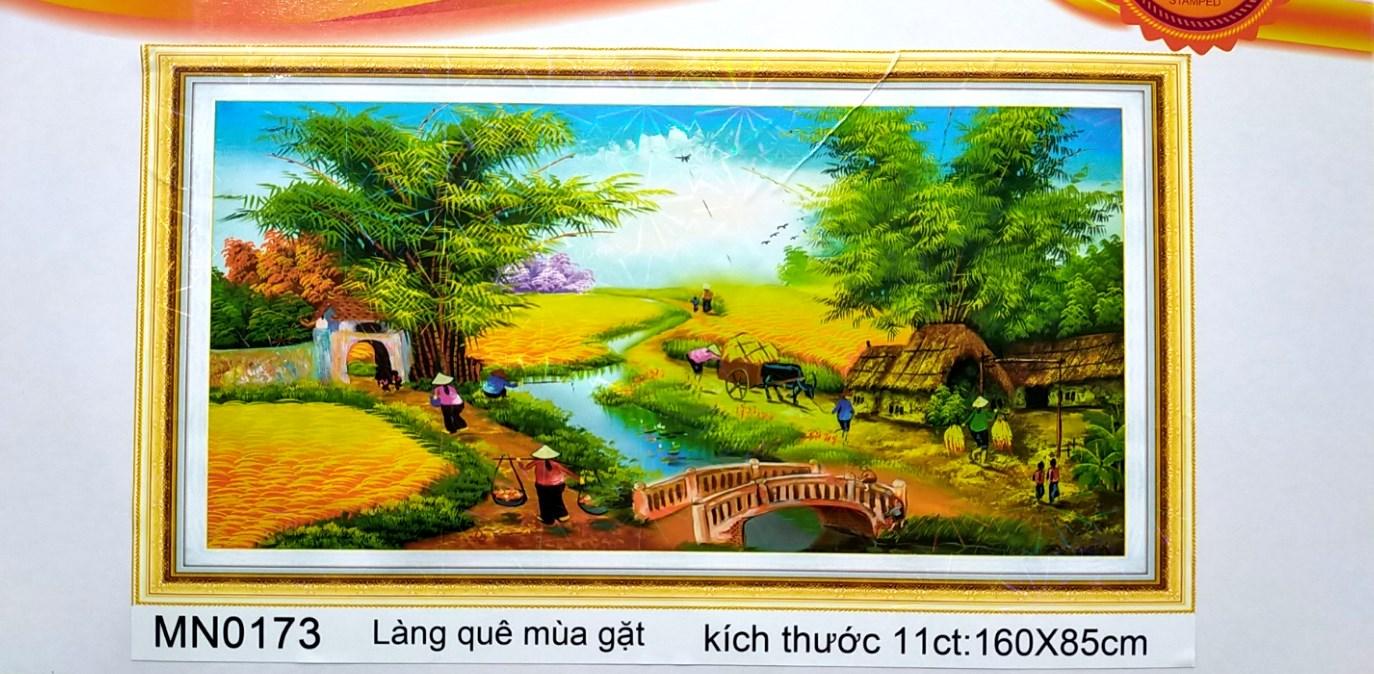 Tranh thêu chữ thập phong cảnh đồng quê MN0173 - 160 x 85 cm - chưa thêu