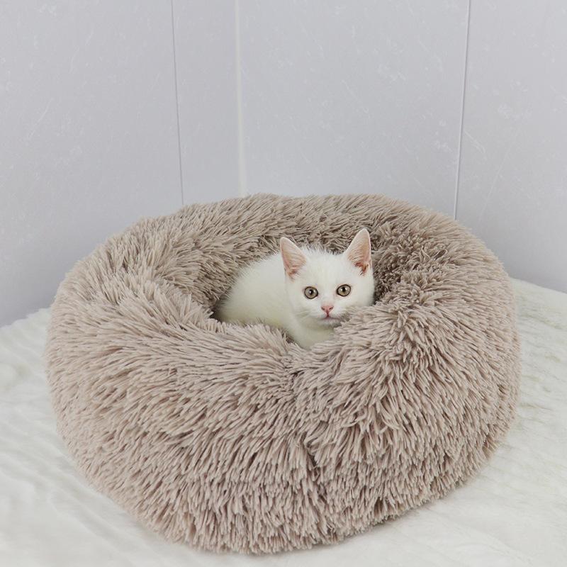 Giường Tròn Cho Chó Ø40cm, Đệm Bánh Donut Cho Mèo Sang Trọng Siêu Mềm Mại và Thoải Mái, Giường Cho Chó Ấm Áp Và Chống Căng Thẳng