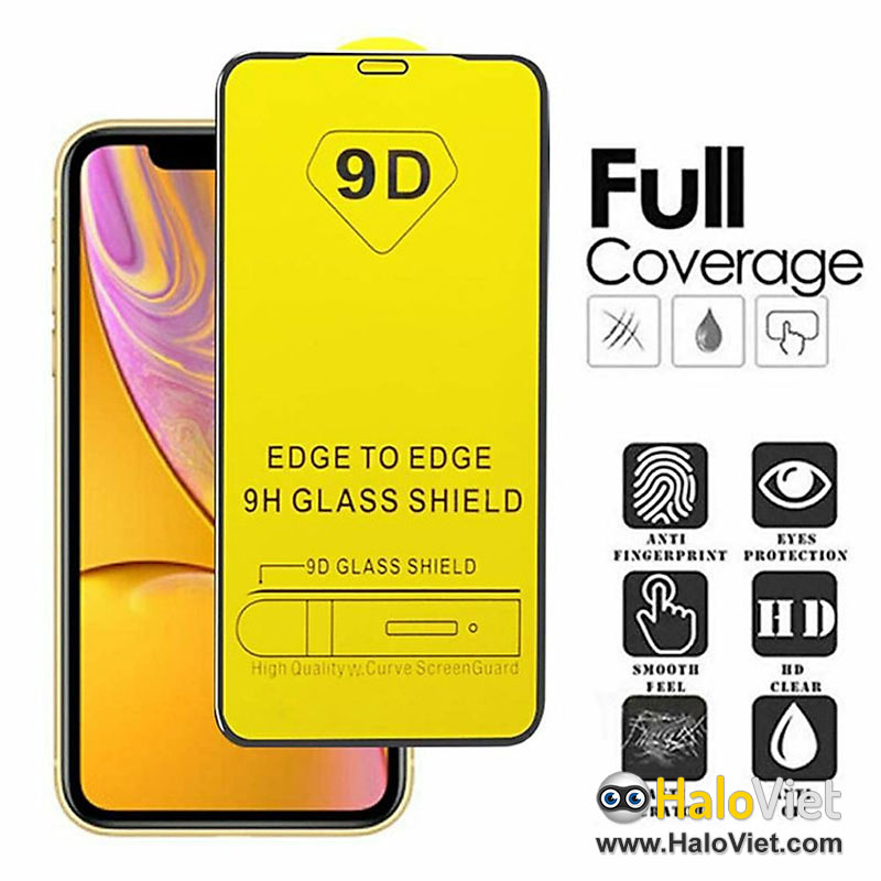 Miếng dán kính cường lực 9D Full màn hình cho iPhone 13 / 13 Pro / 13 Pro Max / 14 / 14 Pro / 14 Plus / 14 Pro Max