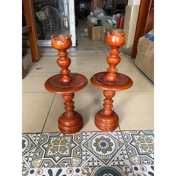 Đôi nến thờ gỗ hương ta cao 45cm