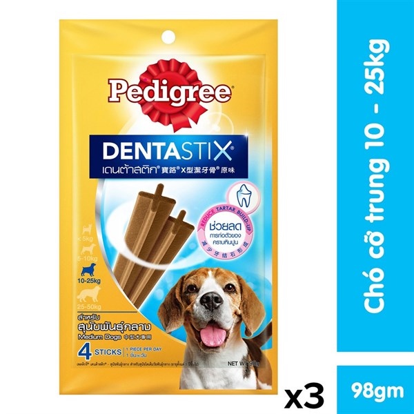 Bánh thưởng Medium cho Chó Pedigree DentalStix - 98Gr