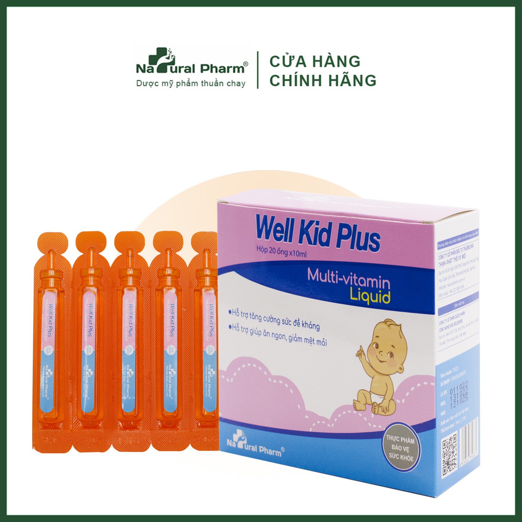 WELL KID PLUS (multi-vitamin liquid) Hỗ trợ tăng cường đề kháng, giúp ăn ngon giảm mệt mỏi cho bé yêu