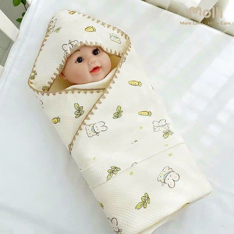 Choàng ủ xô 3 lớp Molli - Kèm đai