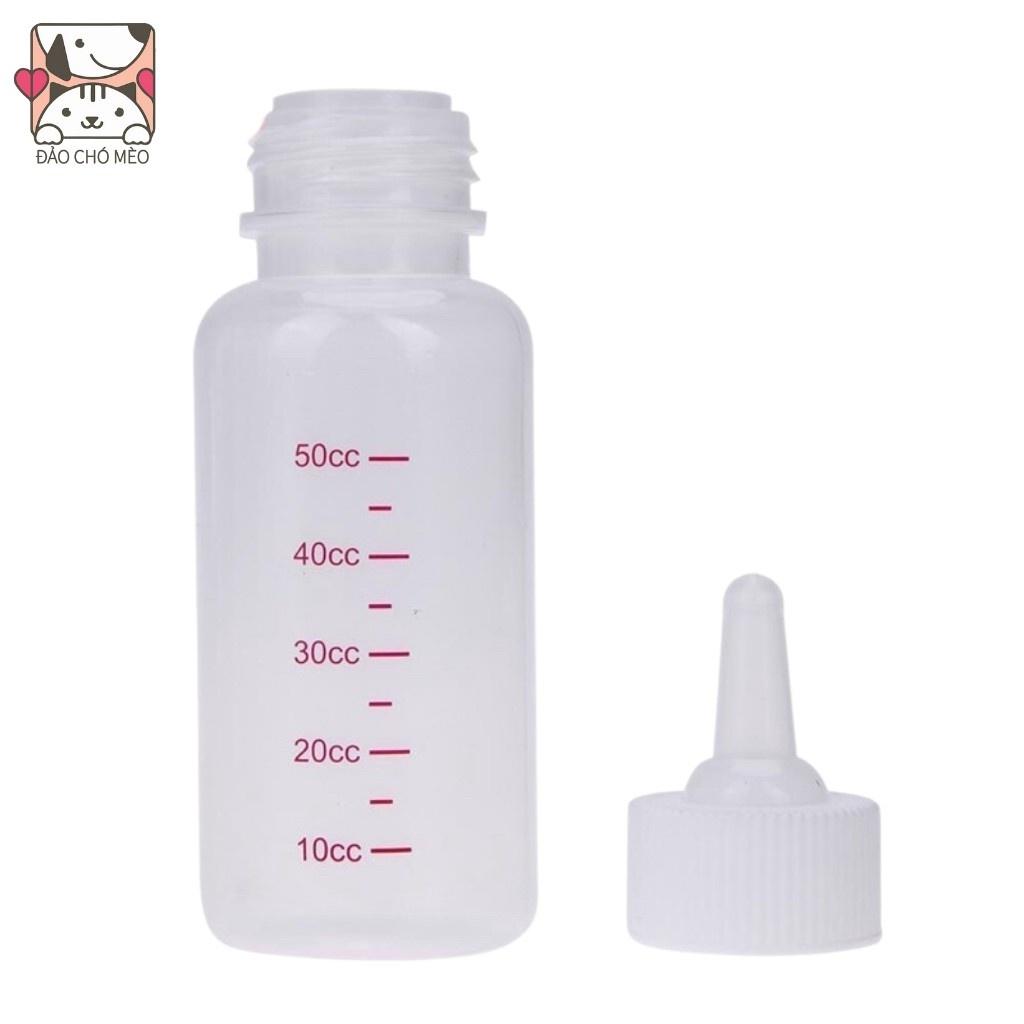 Bình sữa chó mèo nhỏ loại đẹp cho chó mèo chai 60ml vạch đỏ