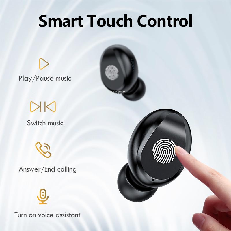 Bluetooth 5.0 9D Stereo Âm Nhạc Thể Thao Tai Nghe Không Dây Có Mic Tai Nghe 2000 MAh Power Bank Cho iPhone Samsung