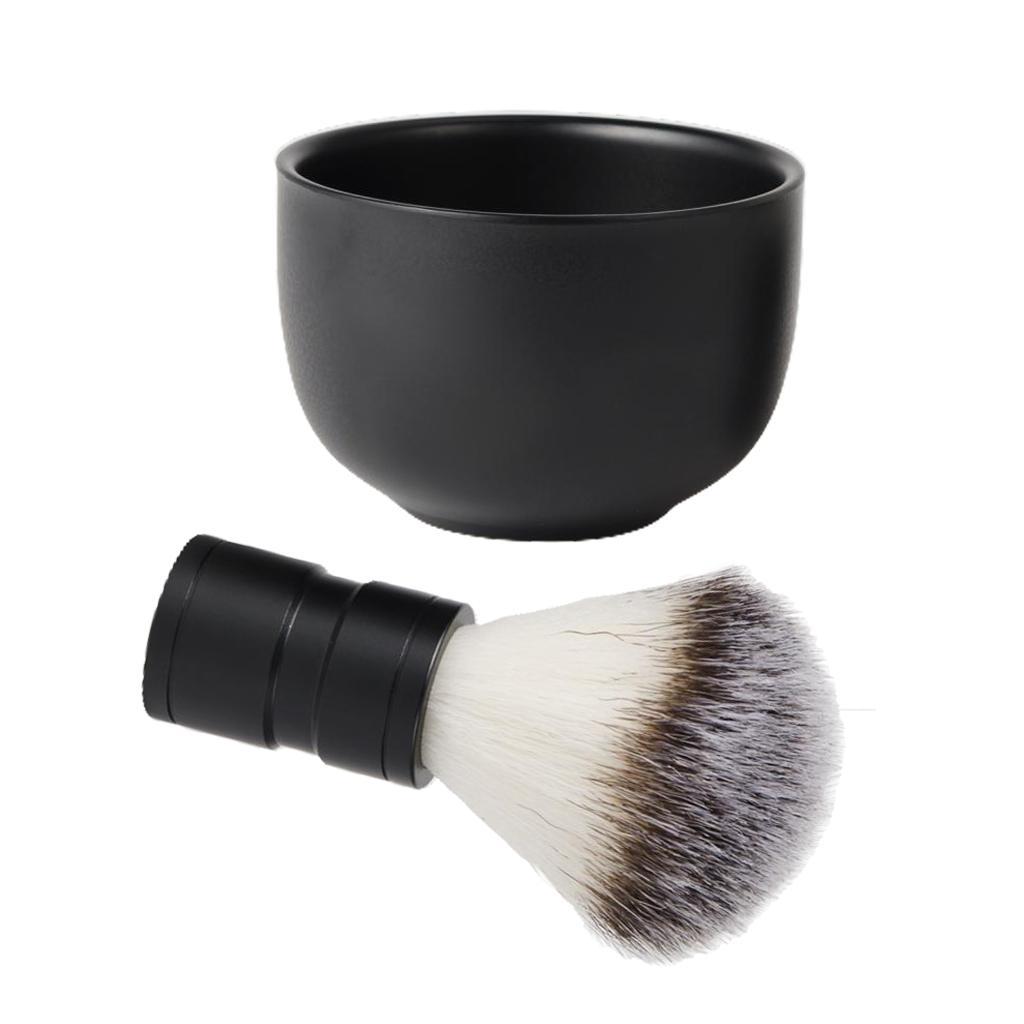 2 In1 Men Shaving Set StainlessSteel Shaving Soap Bowl Cup+Shaving Brush Kit