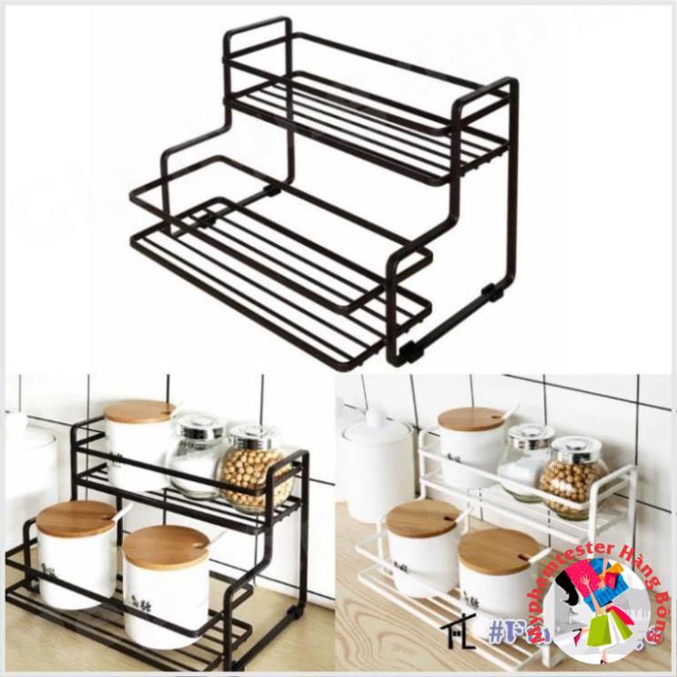 Kệ gia vị bậc thang THÉP NÂU ĐEN hàng đẹp