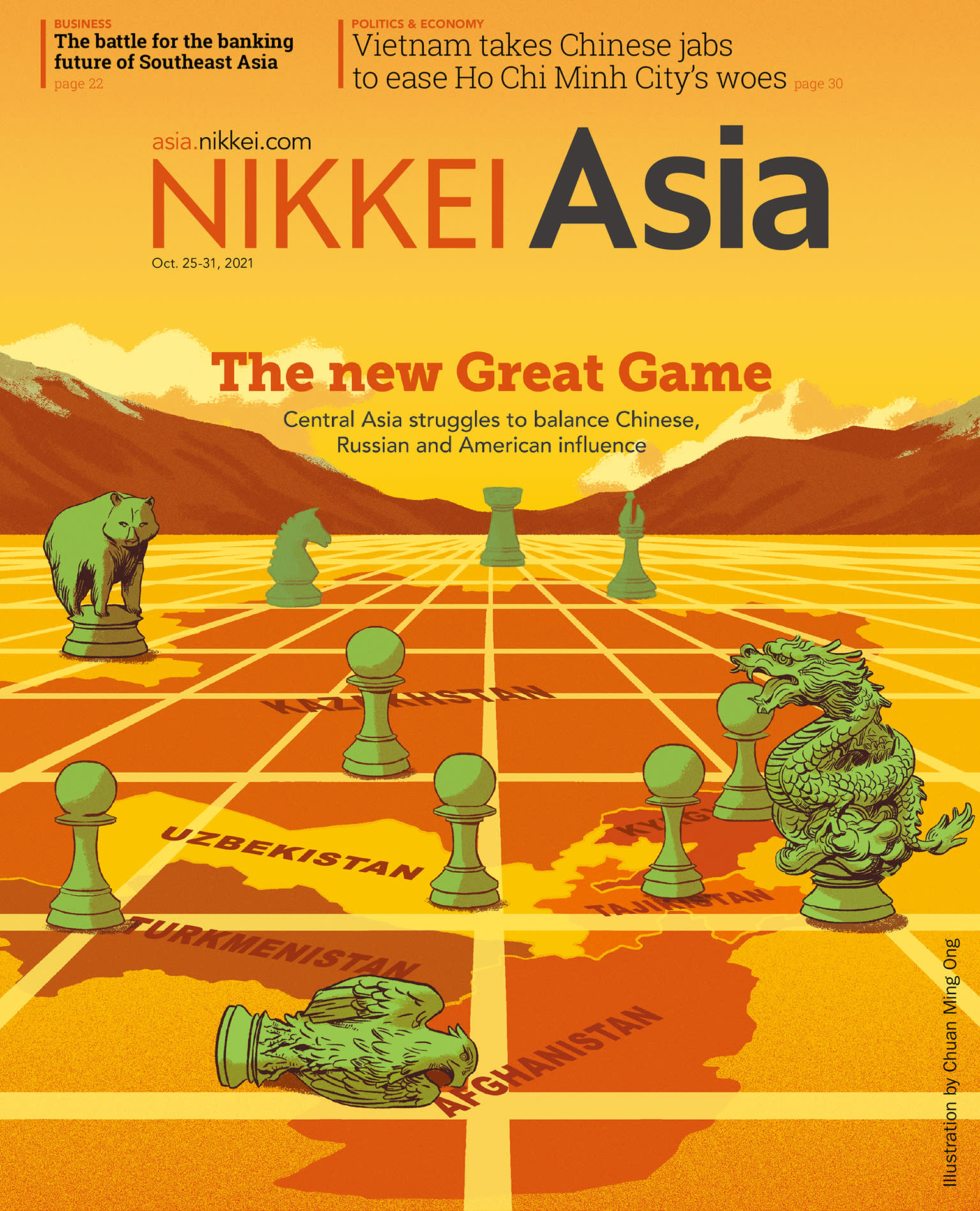 Nikkei Asian Review: Nikkei Asia - 2021: THE NEW GREAT GAME - 42.21 tạp chí kinh tế nước ngoài, nhập khẩu từ Singapore