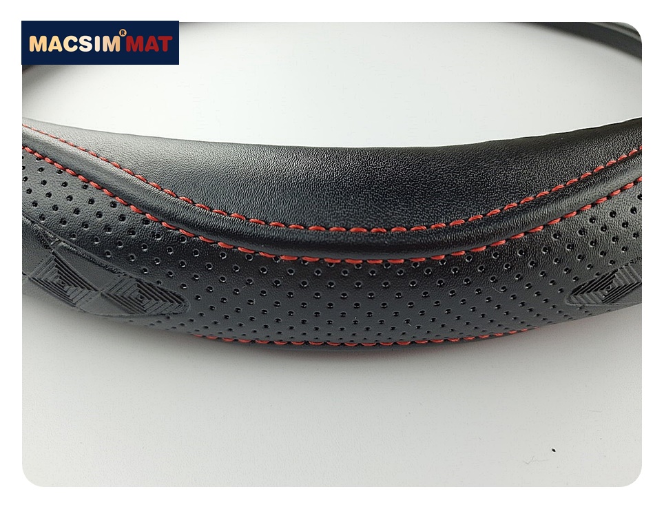 Bọc vô lăng cao cấp Macsim mã L38T mới chất liệu da thật - Khâu tay 100% size M,L phù hợp các loại xe