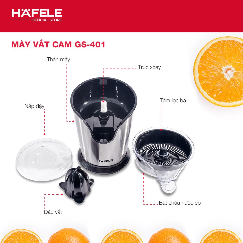 Máy vắt cam Hafele GS-401 - Hàng chính hãng (535.43.089)