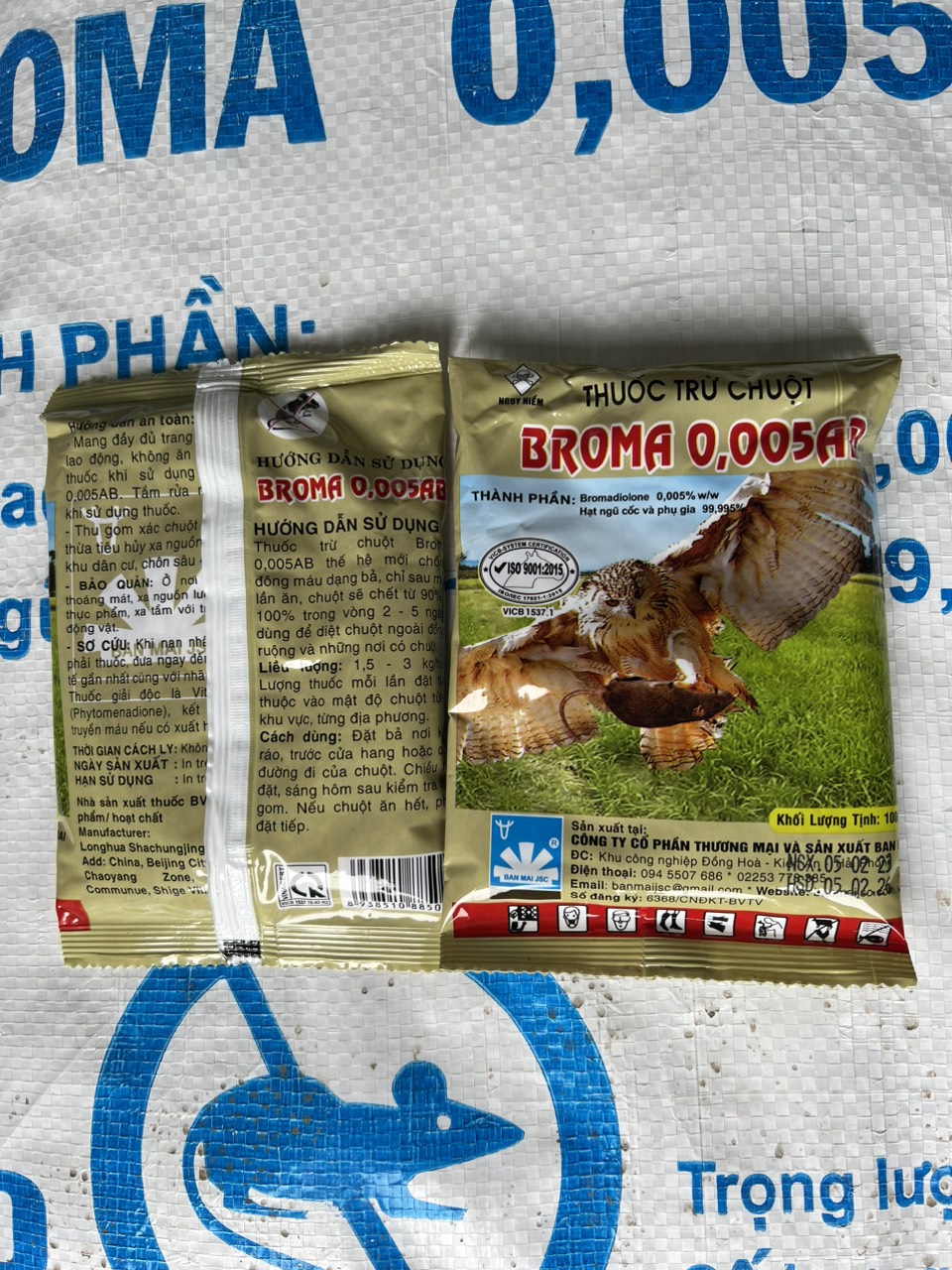 5 gói x 100g thuốc diệt chuột sinh học broma (hình đại bàng)
