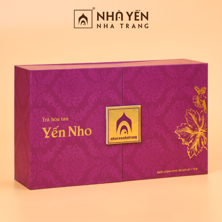 Trà Hòa Tan Yến Nho - Hộp 20 Gói - Trà Thanh Nhiệt - Trà Yến - Nhà Yến Nha Trang - Đặc Sản Nha Trang - Yến Sào Chất Lượng