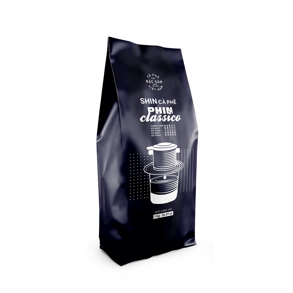 SHIN Cà Phê - Phin Classico 1Kg Bột - Cà Phê Nguyên Chất Pha Phin