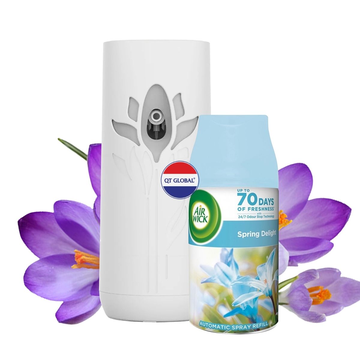 Bộ xịt thơm phòng tự động Air.Wick Spring Delight 250ml QT00250 - hoa nghệ tây